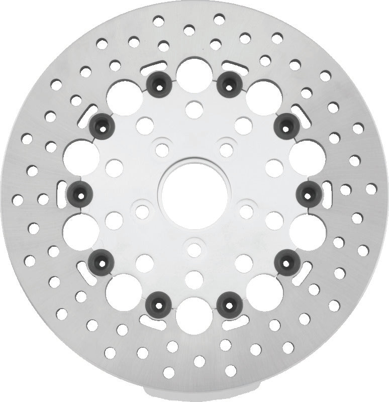 TWP Brake Rotors - Twin Power 84-17 Big Twin Exc 08-17 FLH FLT Rear 11.5 Floating Rotor Silver Holes
