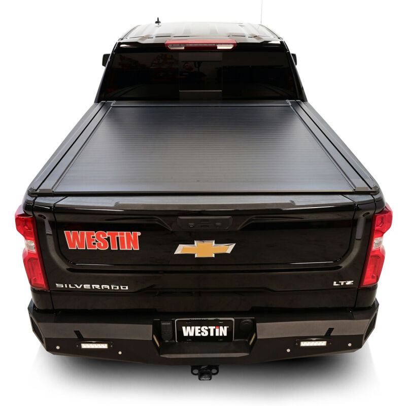 WES Electric Retractable Tonneau - Westin 19-26 Chev/GMC Silverado/Sierra 1500 5ft 8in Bed Electric Retractable Tonneau Cover - Black
