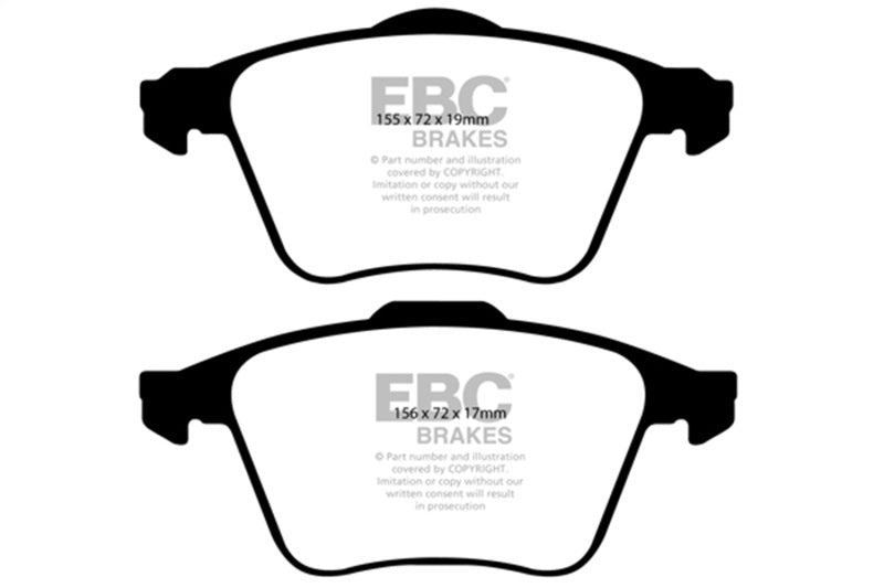 EBC Yellowstuff Brake Pad Sets - EBC 08-10 Volvo S60 2.5 Turbo T5 Yellowstuff Front Brake Pads