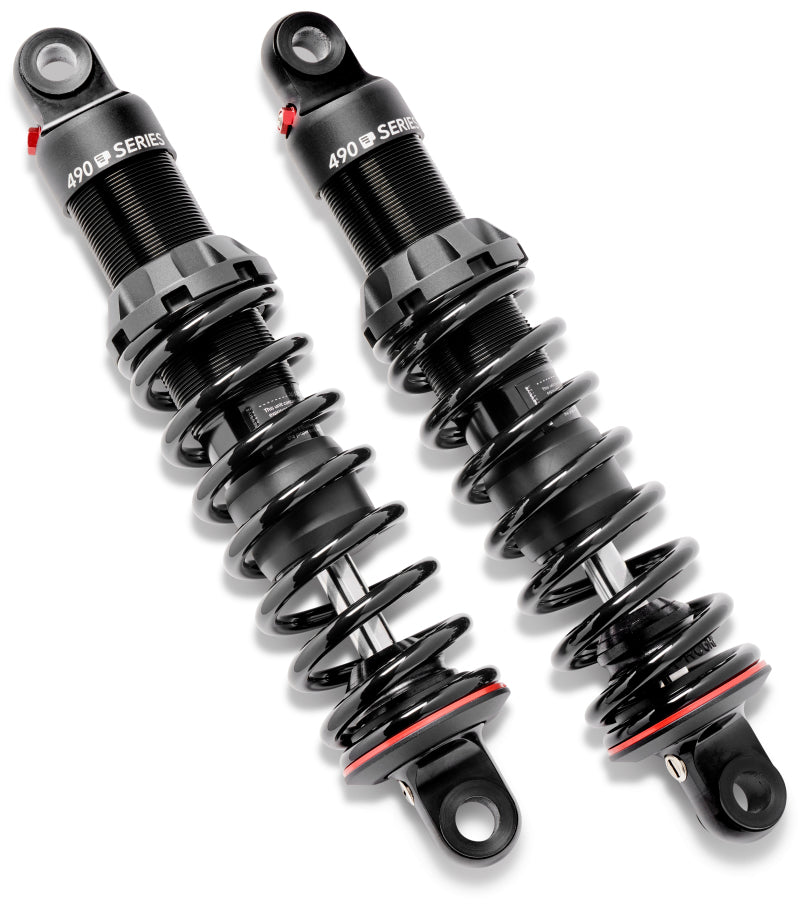 PGR 490 Shocks - Progressive Harley-Davidson V-Rod 490 Series Shocks 13.0in Bushing - Black