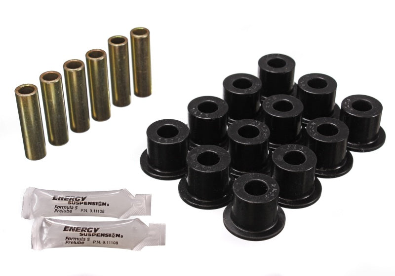 ES Spring/Shackle Bush - Black - Energy Suspension 72-81 Scout II Black Front & Rear Leaf Spring Bushing Set