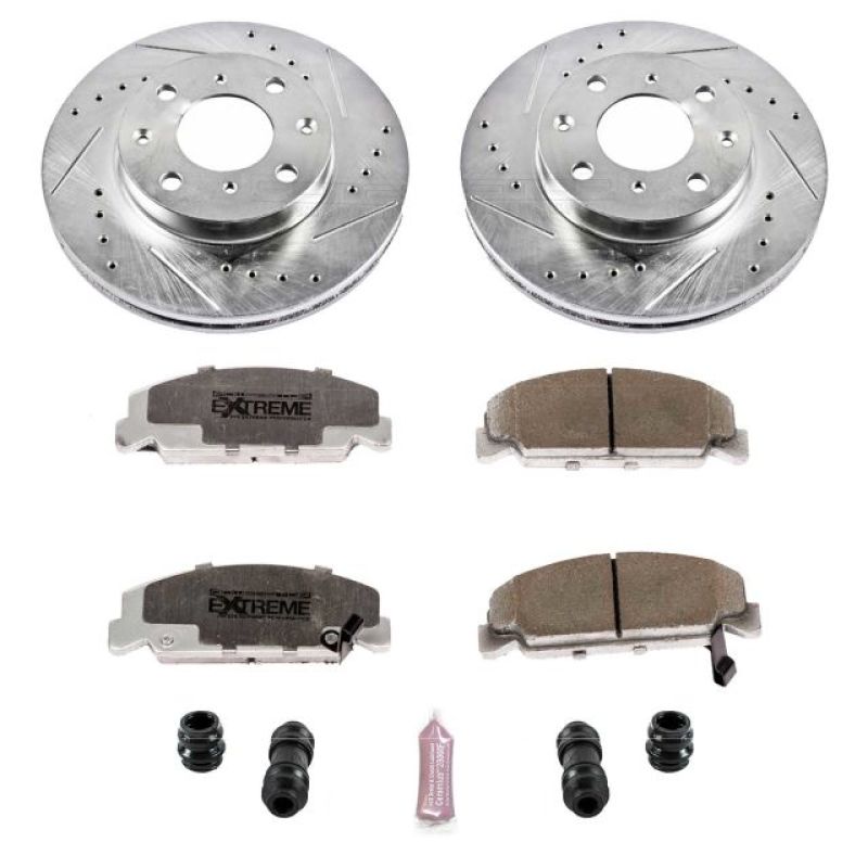 PSB Z26 Street Warrior Kit - Power Stop 90-00 Honda Civic Front Z26 Street Warrior Brake Kit