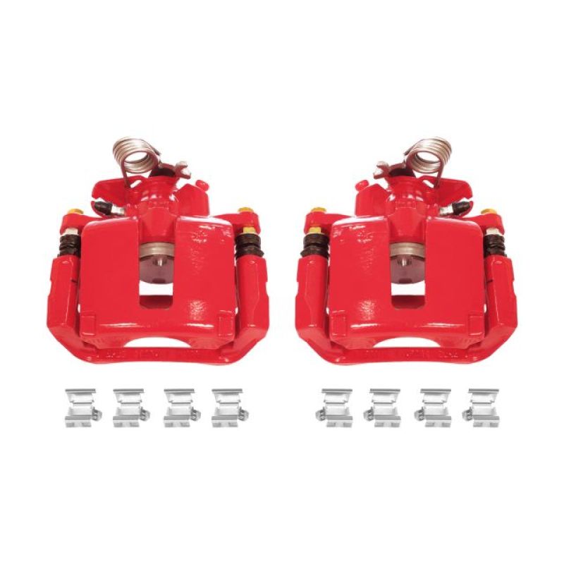 PSB Red Calipers - Power Stop 13-17 Ford Explorer Rear Red Calipers w/Brackets - Pair