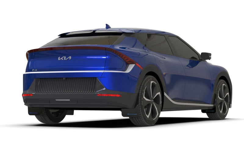 RAL UR Blk Flap/Dark Grey Logo - Rally Armor 22-24 Kia EV6 Black UR Mud Flap Dark Grey Logo