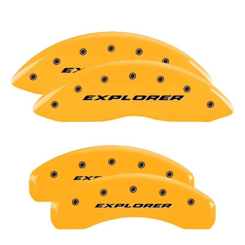 MGP Caliper Covers 4 Logo - MGP 4 Caliper Covers Engraved Front & Rear Explorer Yellow finish black ch