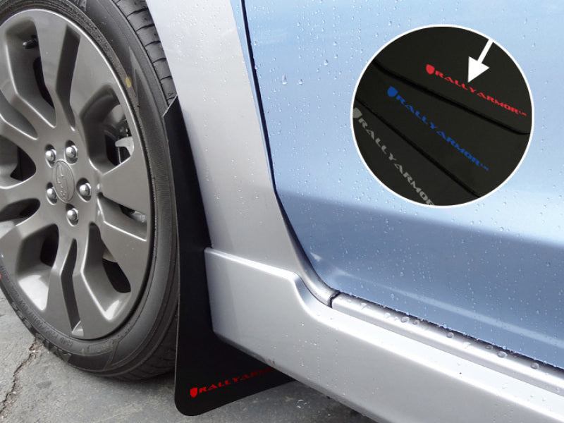 RAL UR Blk Flap/Rd Logo - Rally Armor 12-16 Subaru Impreza 4D/5D Black UR Mud Flap w/Red Logo