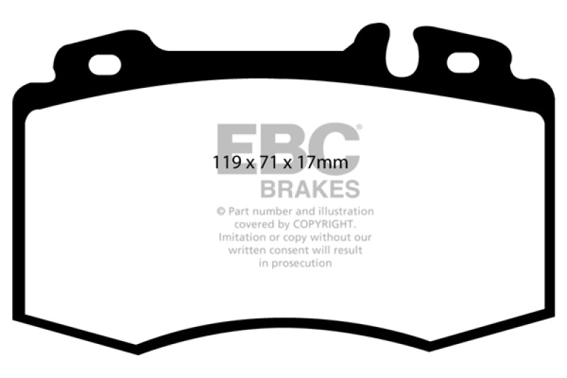 EBC Yellowstuff Brake Pad Sets - EBC 02-04 Mercedes-Benz C32 AMG (W203) 3.2 Supercharged Yellowstuff Front Brake Pads