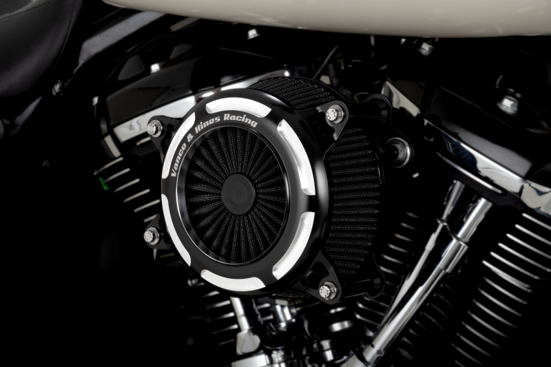 VAH VO2 Onyx Intakes - Vance & Hines Harley-Davidson Touring/Tri-Glide/Softail VO2 Onyx Air Intake Kit - Contrast
