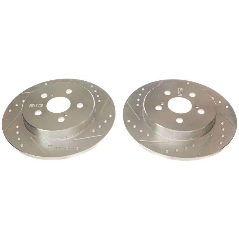 PSB Evolution Drill/Slot Rotor - Power Stop 19-20 Toyota Corolla Rear Evolution Drilled & Slotted Rotors - Pair
