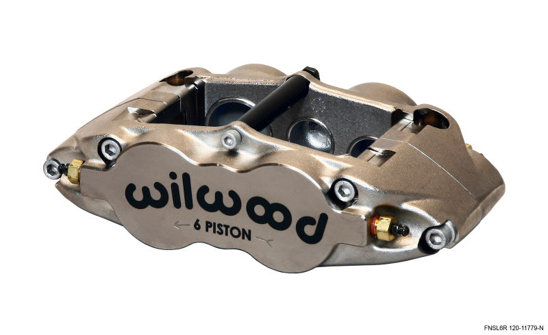 WIL Superlite Caliper - Wilwood Caliper-Narrow Superlite 6R-LH - Nickel 1.62/1.12/1.12in Pistons 1.25in Disc