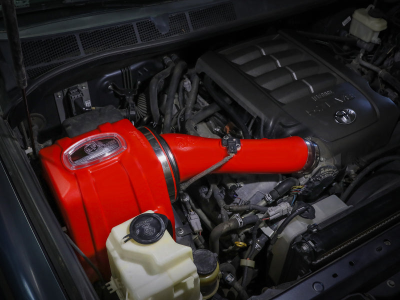AFE Momentum GT Cold Air Intakes - aFe 07-21 Toyota Tundra V8 5.7L Momentum GT Red Edition Cold Air Intake System w/ Pro DRY S Filter
