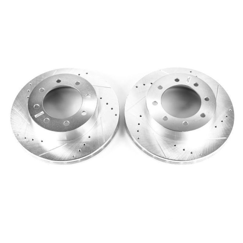 PSB Evolution Drill/Slot Rotor - Power Stop 00-04 Ford F-550 Super Duty Front Drilled & Slotted Rotor - Pair