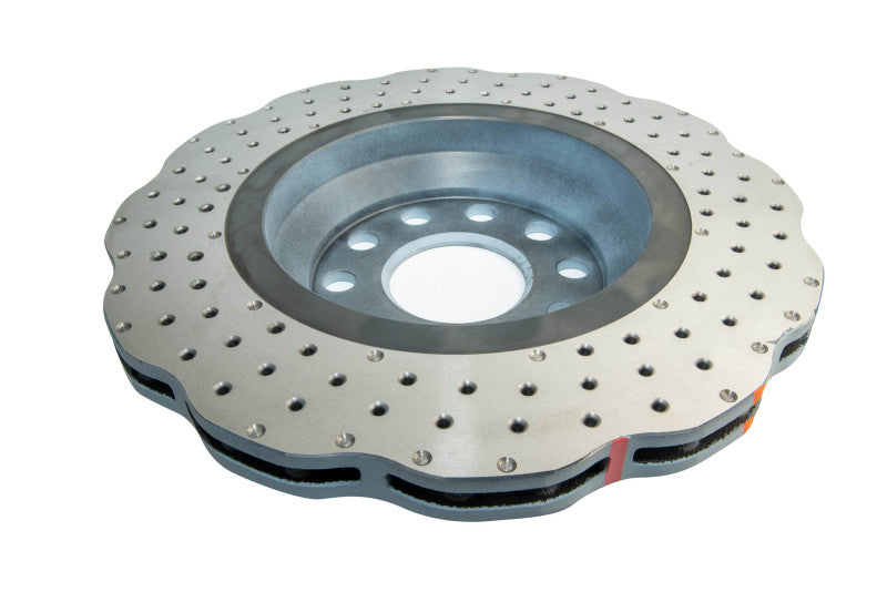 DBA 4000 Series Drilled Rotors - DBA 14-21 Volkswagen GTI (w/Perf Pkg 310mm Rear Disc) Rear 4000 Series Drilled Wavy Rotor w/Slv Hat