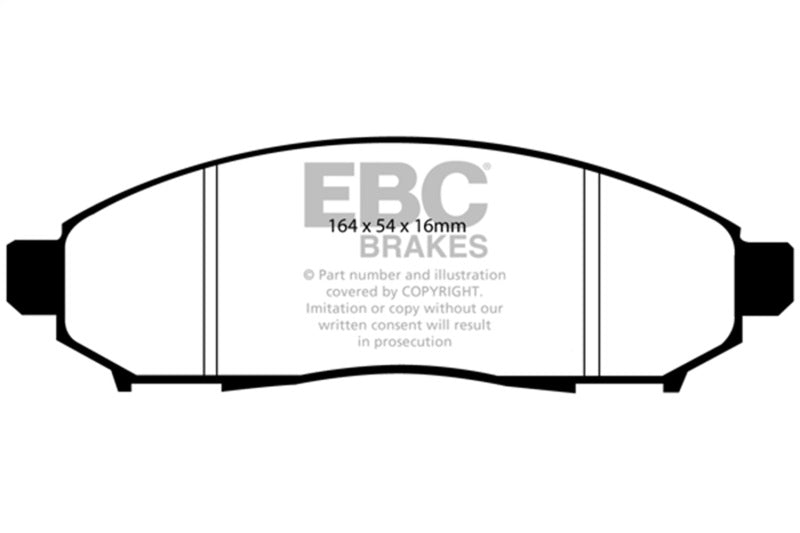 EBC Yellowstuff Brake Pad Sets - EBC 05+ Nissan Frontier 2.5 2WD Yellowstuff Front Brake Pads