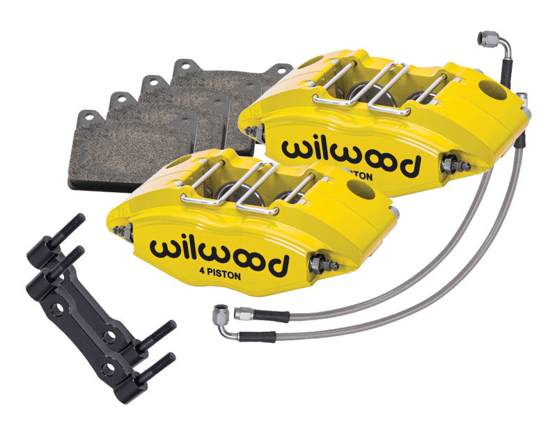 WIL Powerlite Caliper - Wilwood 69-74 Porsche 911 Front Powerlite Caliper Kit 3in MT - Yellow