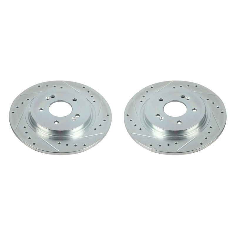 PSB Evolution Drill/Slot Rotor - Power Stop 19-20 Hyundai Santa Fe Rear Evolution Drilled & Slotted Rotors - Pair