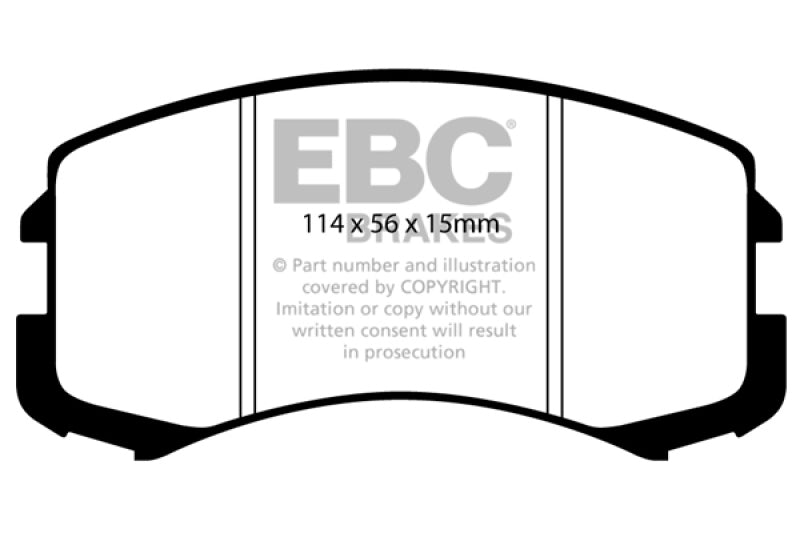 EBC Ultimax2 Brake Pad Sets - EBC 02-05 Mitsubishi Lancer 2.0 ES Ultimax2 Front Brake Pads