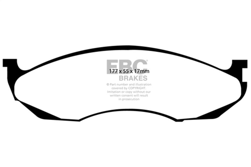 EBC Yellowstuff Brake Pad Sets - EBC 90-91 Jeep Cherokee 2.5 4WD Yellowstuff Front Brake Pads