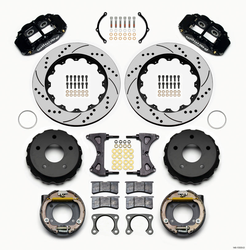 WIL Superlite Brake Kit - Wilwood Narrow Superlite 4R Rear P-Brk Kit 14.00in Drilled Big Ford 2.36in Off Bronco 5 x 5.50