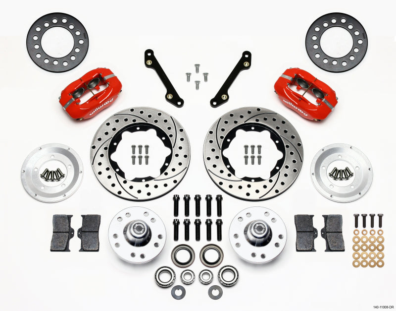 WIL Dynalite Brake Kit - Wilwood Forged Dynalite Front Kit 11.00in Drilled Red 79-81 Camaro