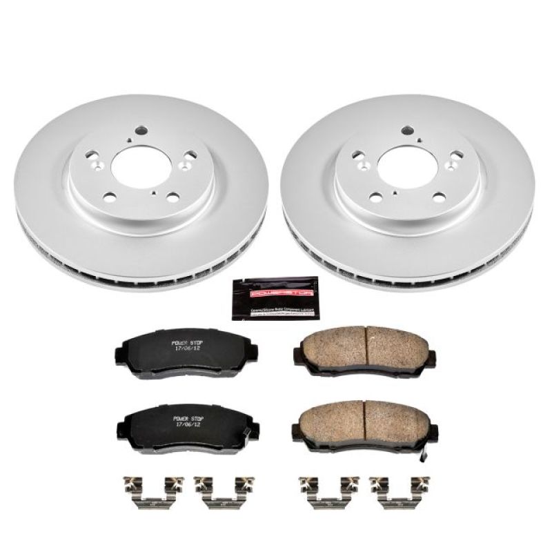 PSB Z17 Evolution Coated Kit - Power Stop 05-10 Honda Odyssey Front Z17 Evolution Geomet Coated Brake Kit