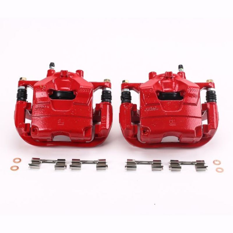 PSB Red Calipers - Power Stop 13-17 Buick Encore Front Red Calipers w/Brackets - Pair