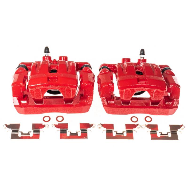 PSB Red Calipers - Power Stop 07-10 Ford Edge Rear Red Calipers w/Brackets - Pair