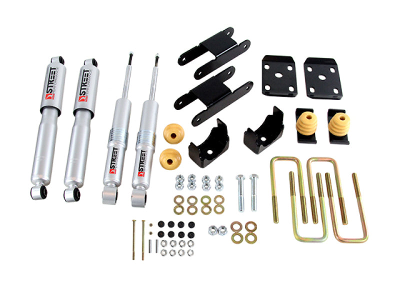 BT Lower Kit w SP Shocks - Belltech LOWERING KIT 18-20 Chevy Colorado/Canyon All Cab/SB -0-3in F / -4in R w/ Street Perf Shocks