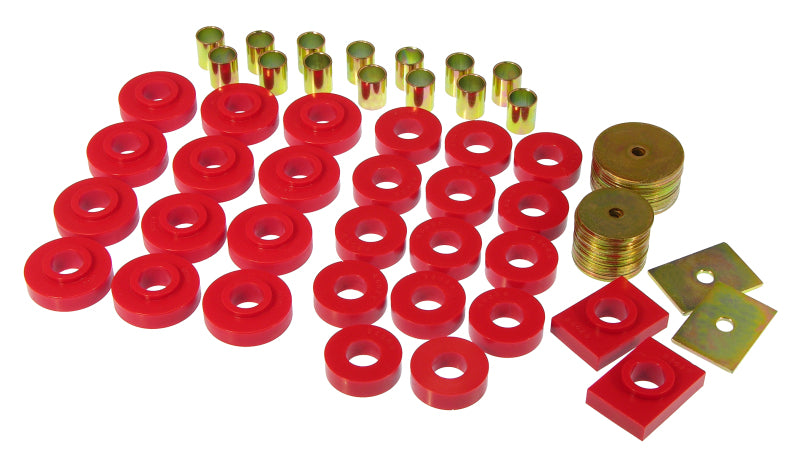 PRO Body/Subframe Bush - Red - Prothane 55-57 Chevy Full Sedan Body Mount - Red