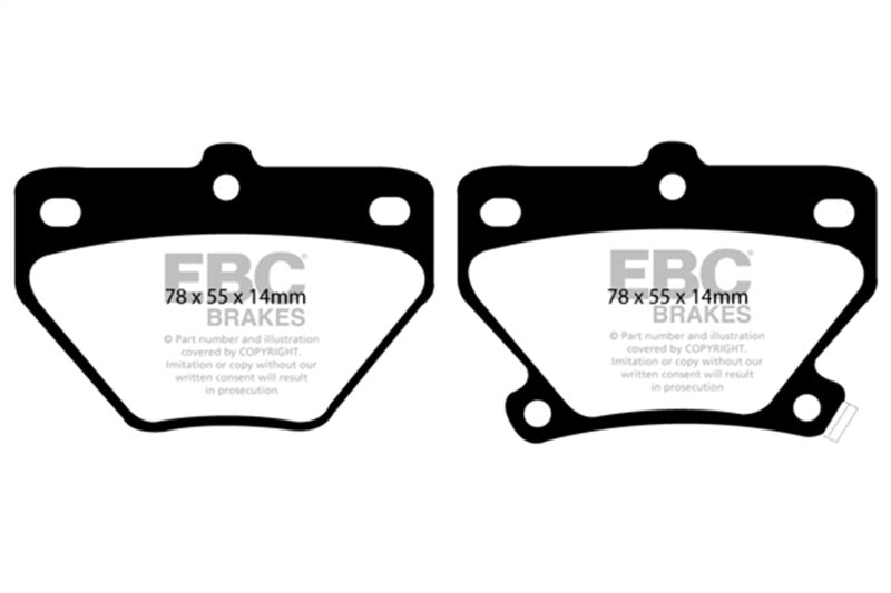 EBC Yellowstuff Brake Pad Sets - EBC 02-08 Pontiac Vibe 1.8 GT Yellowstuff Rear Brake Pads