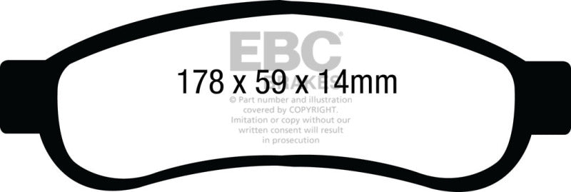 EBC Greenstuff Brake Pad Sets - EBC 08-10 Ford F250 (inc Super Duty) 5.4 (2WD) Greenstuff Rear Brake Pads