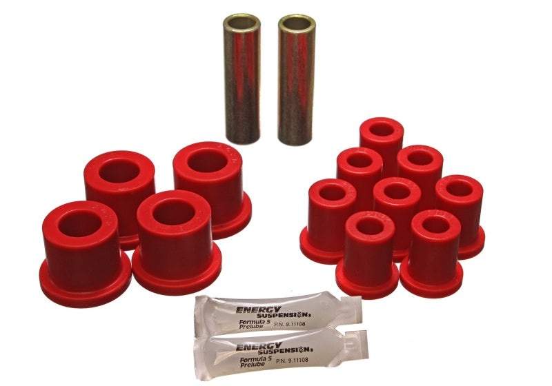 ES Spring/Shackle Bush - Red - Energy Suspension 70-72 Dodge Charger (w/ 1-1/2in Main Eye) Red Rear Leaf Spring Bushing Set
