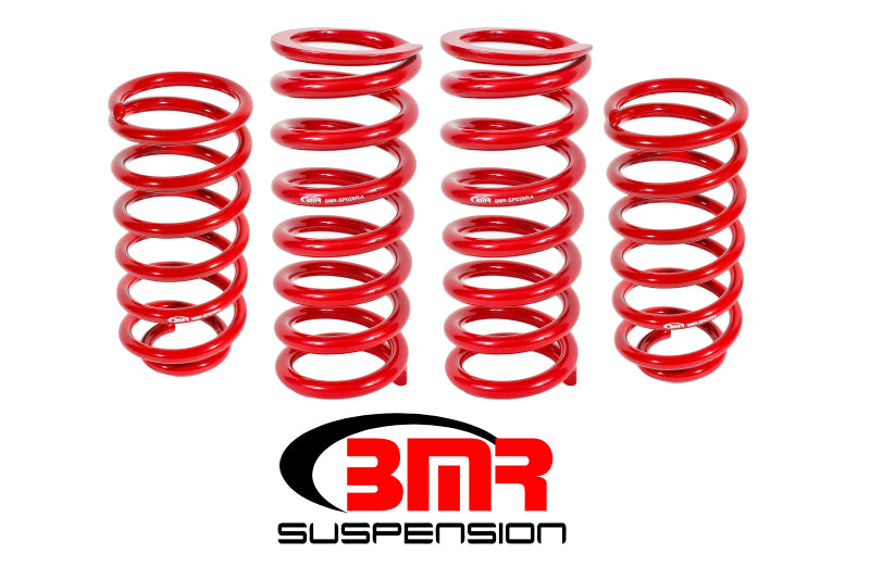 BMR Lowering Springs - BMR 79-04 Fox Mustang Lowering Spring Kit (Set Of 4) - Red