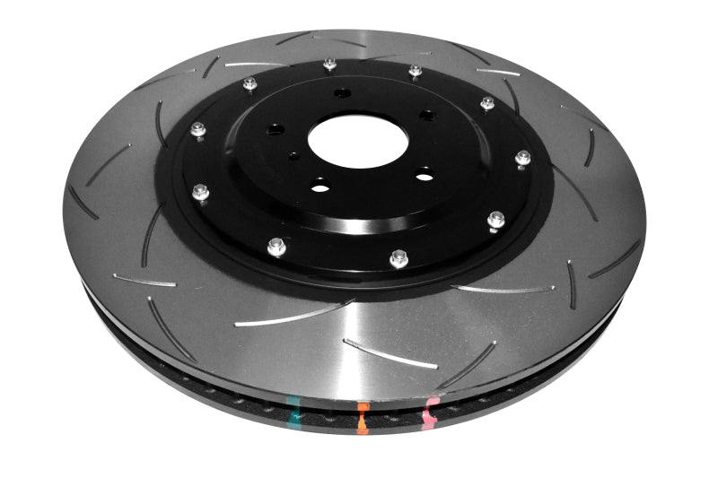 DBA 5000 Series Slotted Rotors - DBA T3 5000 Slotted Series w/ Black Hat Front Right 2012 Nissan GTR R35