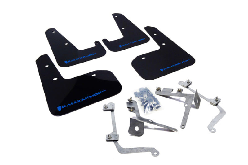 RAL UR Blk Flap/Blue Logo - Rally Armor 11-14 Subaru WRX/STI (Sedan Only) Black UR Mud Flap w/Blue Logo