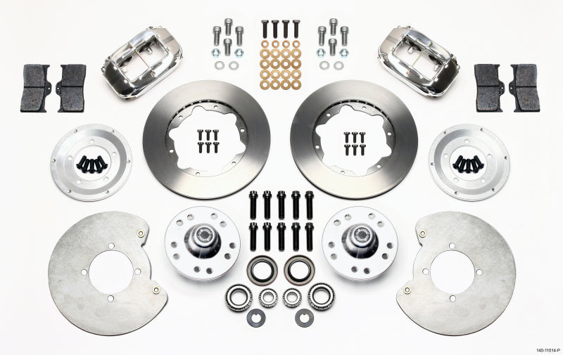 WIL Dynalite Brake Kit - Wilwood Forged Dynalite Front Kit 11.00in Polished 37-48 Ford Psgr. 360 Plate Mount