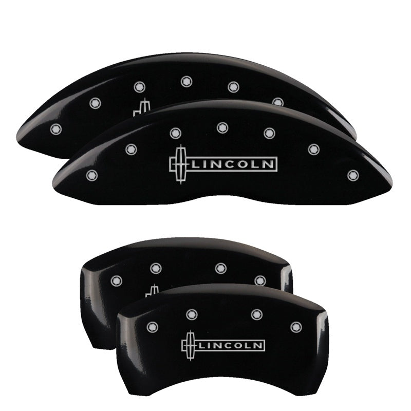 MGP Caliper Covers 4 Logo - MGP 4 Caliper Covers Engraved Front & Rear Lincoln Black finish silver ch