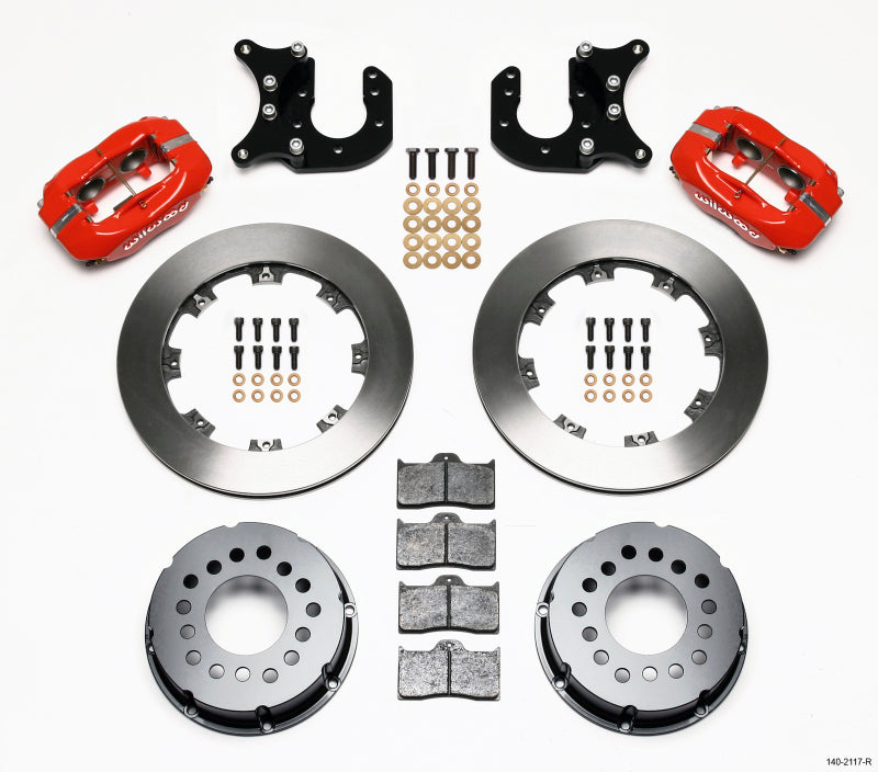 WIL Dynalite Brake Kit - Wilwood Forged Dynalite P/S Rear Kit Red Mopar-Dana 2.36in Offset