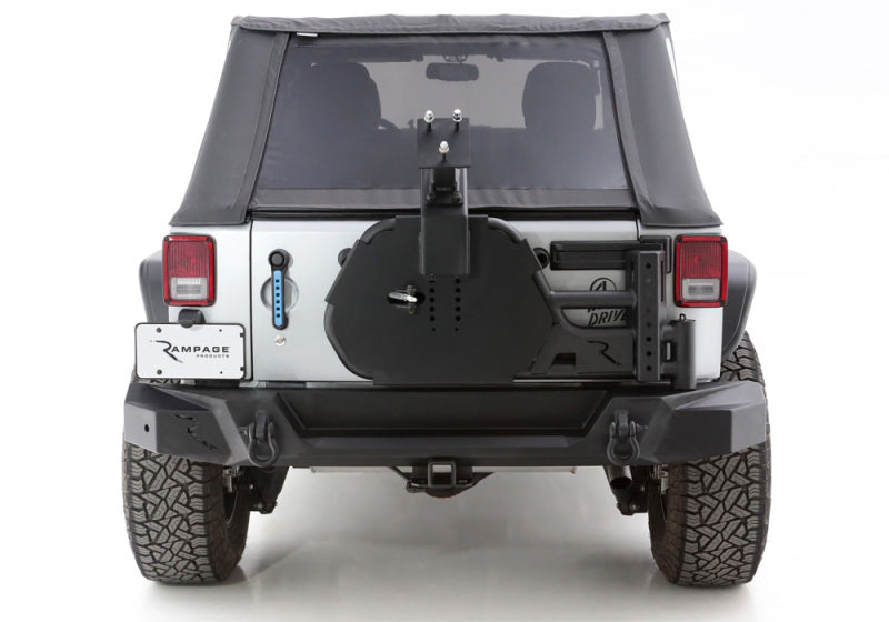 RAM Trail Bumpers - Rampage 07-18 Jeep Wrangler JK (Incl. Unlimited) Trail Guard Tire Carrier - Black