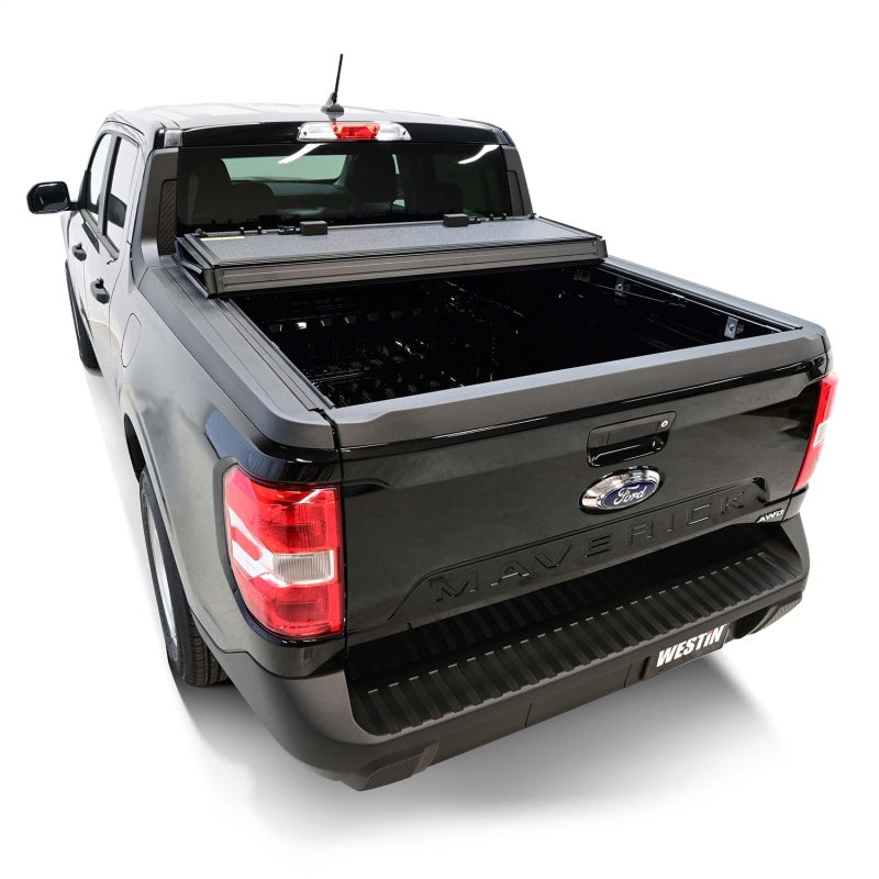 WES Hard Tri-Fold Tonneau Covers - Westin 22-26 Ford Maverick 4WD 4ft. 6in. Bed Hard Tri-Fold Tonneau Cover - Black