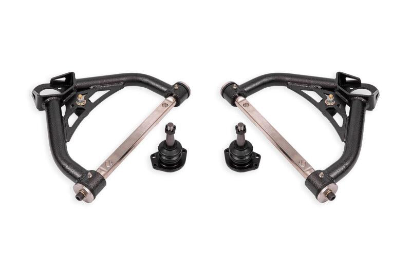 BMR Control Arms - BMR 70-81 Chevrolet Camaro Non-Adj. Upper A-Arms w/ 0.5in Tall Ball Joint (Delrin) -Black Hammertone