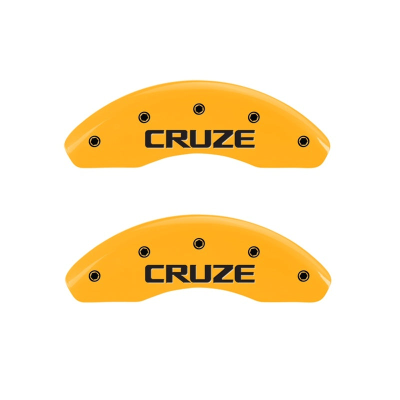 MGP Caliper Covers 2 Logo - MGP Front set 2 Caliper Covers Engraved Front Cruze Yellow finish black ch
