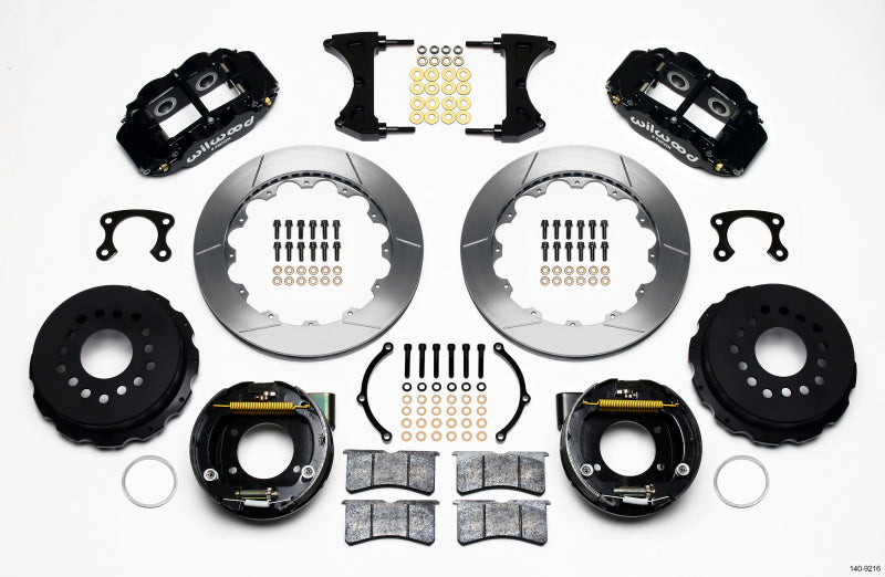 WIL Superlite Brake Kit - Wilwood Narrow Superlite 4R Rear P-Brk Kit 12.88in Small Ford 2.66in Offset