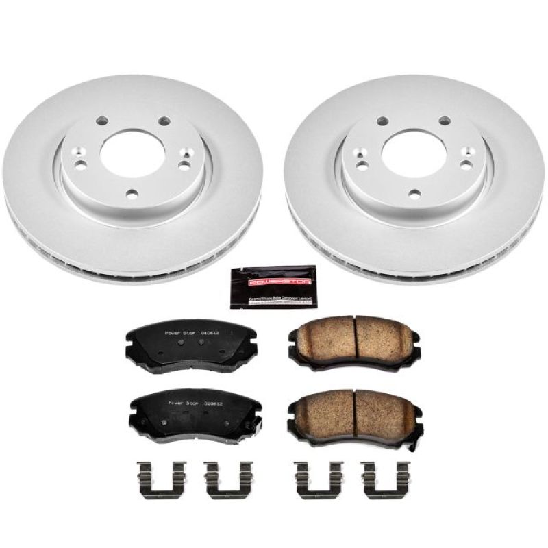 PSB Z17 Evolution Coated Kit - Power Stop 06-10 Hyundai Sonata Front Z17 Evolution Geomet Coated Brake Kit