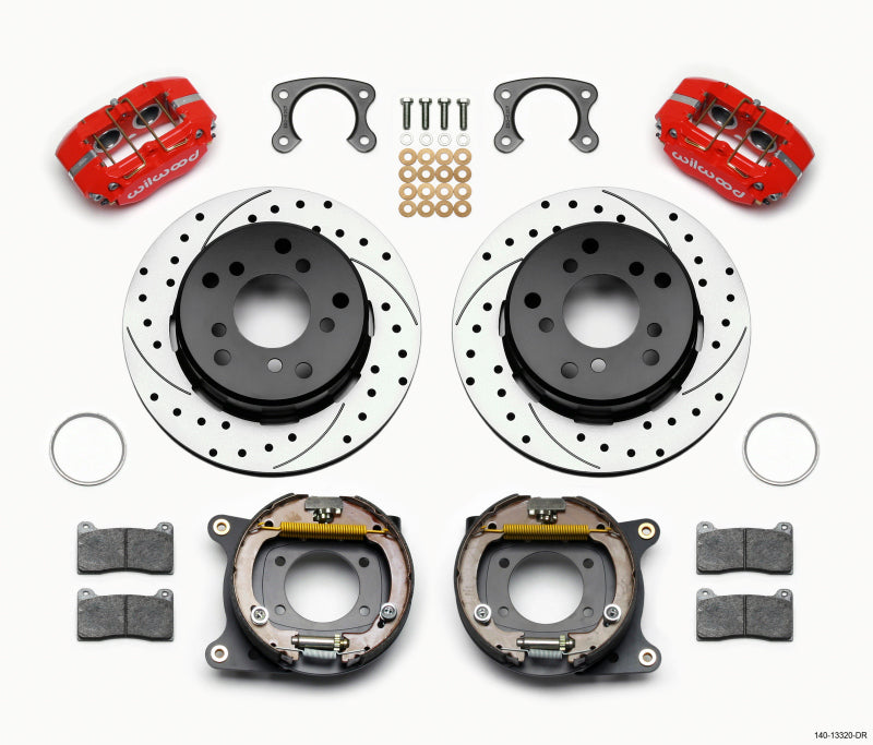 WIL Dynapro Brake Kit - Wilwood Dynapro Lug Mount P/S P-B Kit Drilled-Red Small Ford 2.36in Off Bronco 5 x 5.50