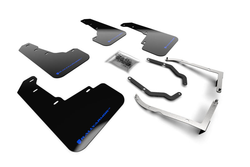 RAL UR Blk Flap/Blue Logo - Rally Armor 18-23 Subaru Crosstrek Black UR Mud Flap w/Blue Logo