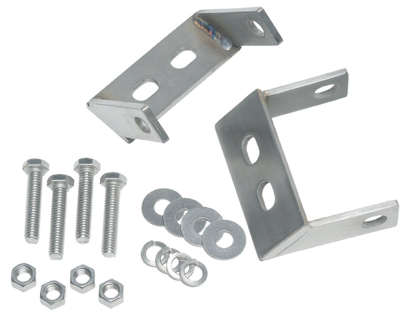KEN Bumper Bracket - Kentrol 45-86 Jeep CJ Rear Bumper Brackets Pair - Polished Silver