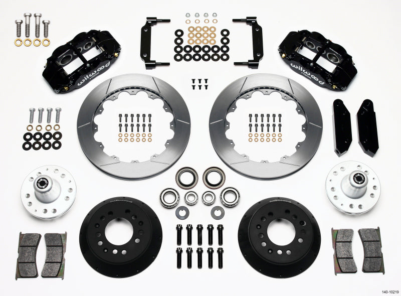 WIL Superlite Brake Kit - Wilwood Narrow Superlite 6R Front Hub Kit 12.88in 1968-1969 Mustang Disc Spindle