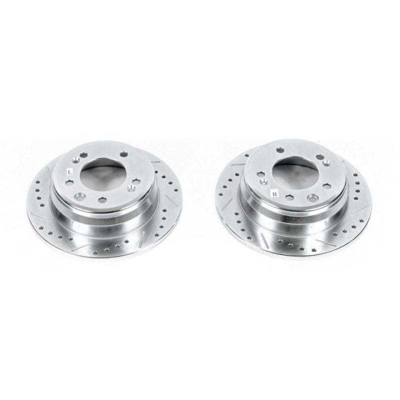 PSB Evolution Drill/Slot Rotor - Power Stop 09-12 Hyundai Elantra Rear Evolution Drilled & Slotted Rotors - Pair