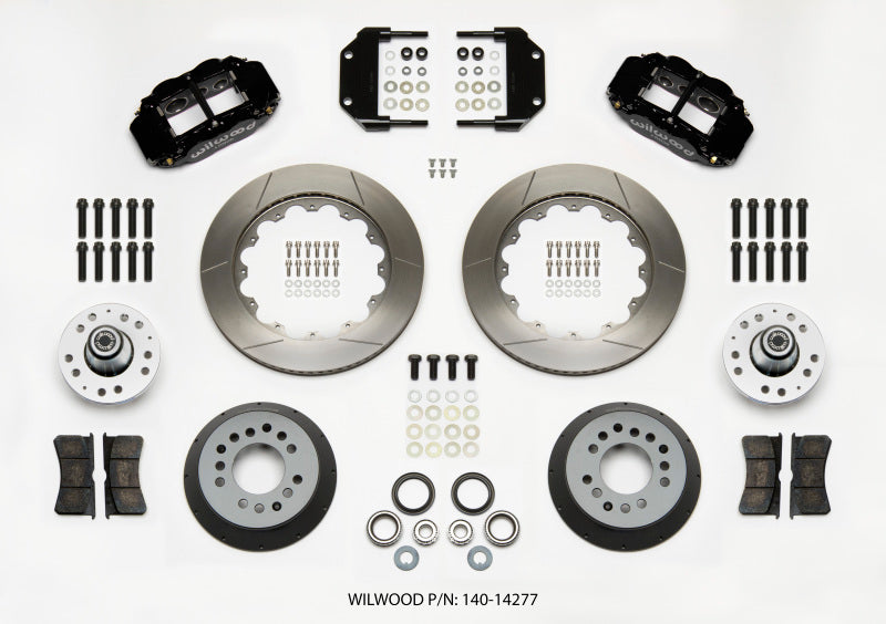 WIL Superlite Brake Kit - Wilwood Narrow Superlite 6R Front Hub Kit 14.00in Magnum Force Drop Spindle
